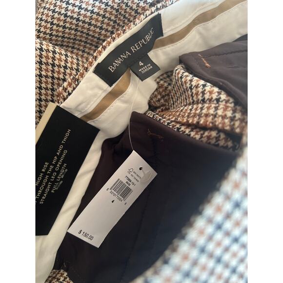 Banana Republic Lido Italian Wool Micro Houndstooth Pant NWT Size 4 - Picture 4 of 4